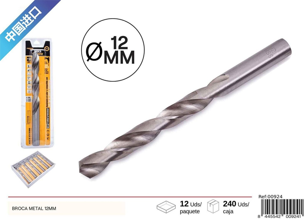 Broca metálica para taladro de 12mm - Herramientas de bricolaje