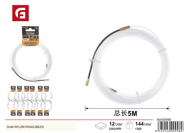 Guía pasacables de nylon 3mm x 5m