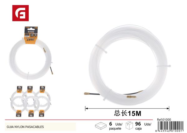 Guía de nylon pasacables 3mmx15m para eléctricos