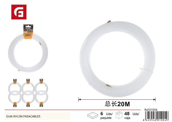 Guía nylon pasacables 4mmx20m para instalación eléctrica