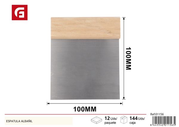 Espátula de albañil con mango de madera 4 pulgadas para construcción