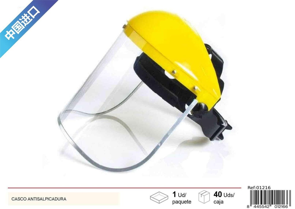 Casco antisalpicaduras para protección