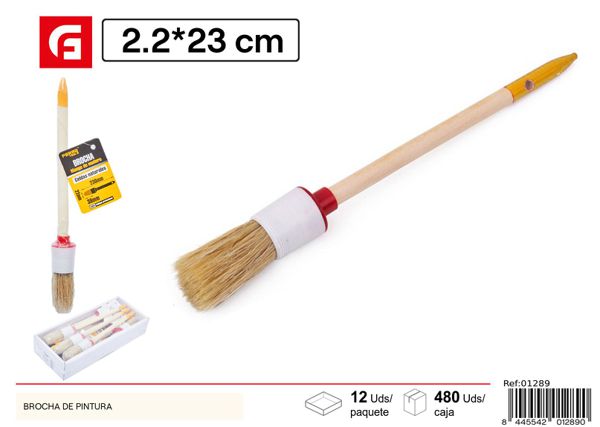 Brocha de pintura 25mm 4# con mango de madera