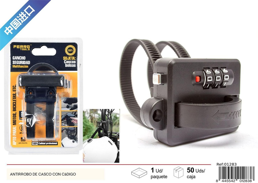 Antirrobo de casco con código - Accesorios para bicicleta