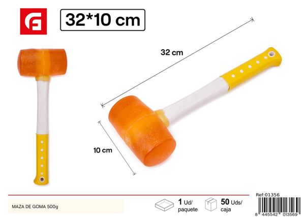 Maza de goma 500g para construcción y bricolaje