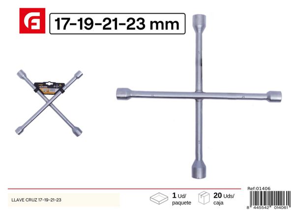 Llave cruz 17-19-21-23mm