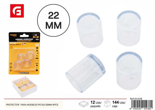 Protector transparente para patas de muebles 22mm 4pcs