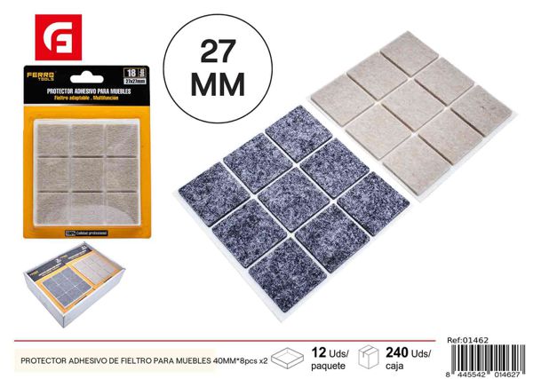 Protectores adhesivos de fieltro para muebles 40mm 8pcs x2 para protección