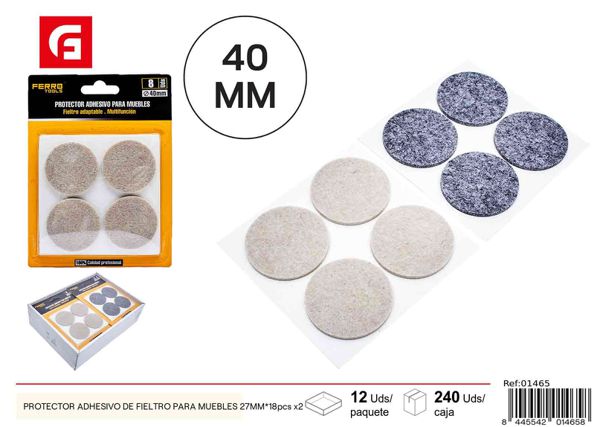 Protector de fieltro adhesivo para muebles 27mm 18pcs x2