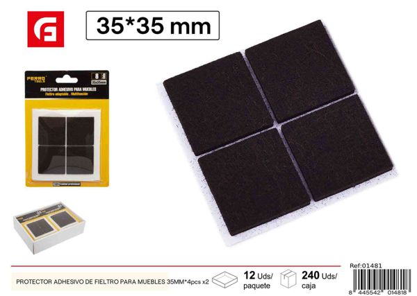 Protector adhesivo de fieltro para muebles 35mm 4pcs x2 para evitar rayaduras