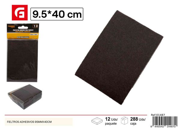 Fieltros adhesivos protectores 95mm x 40cm marrón para muebles