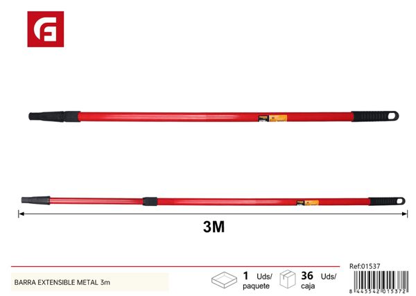 Barra extensible de metal 3m para pintura