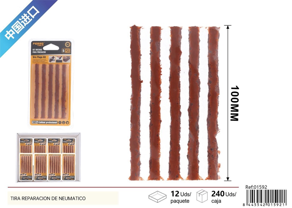 Tira Reparación de Neumático 5Pcs - Accesorios de Automóvil