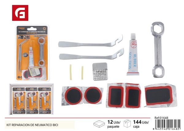 Kit de reparación de neumático para bicicleta para emergencias