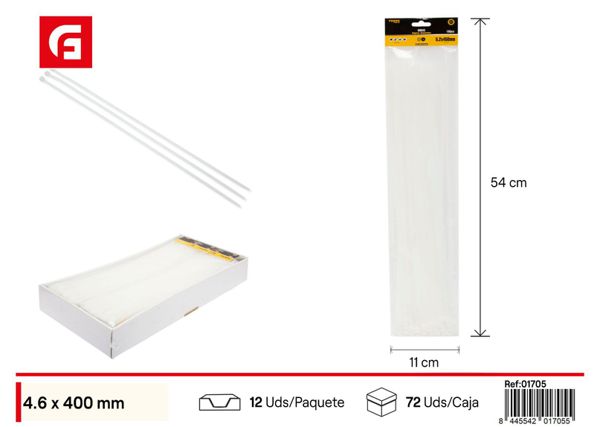 Bridas blancas de nylon 5.2*450mm 100pcs para organización de cables