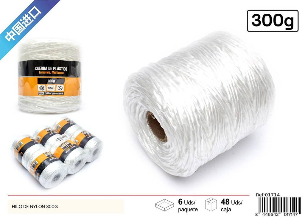 Hilo de nylon blanco 300g para manualidades y bricolaje