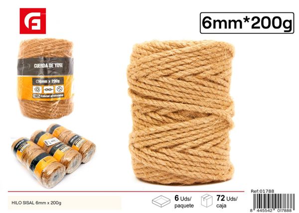 Hilo sisal 6mm x 200g