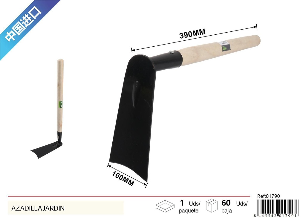 Aazada de jardín de 35cm con mango de madera - Herramientas de jardín