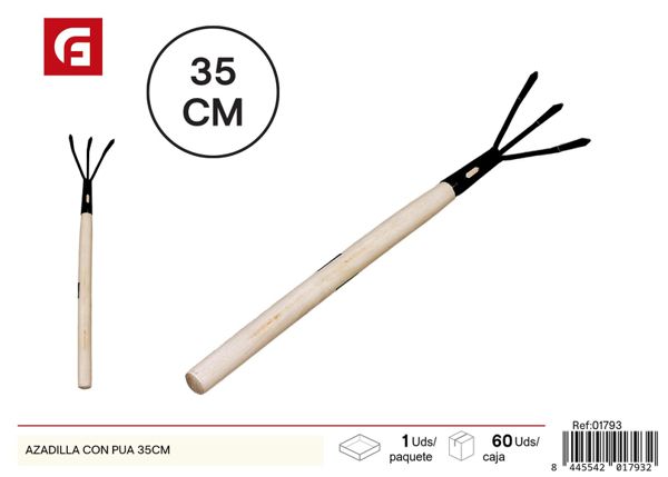 Azadilla con púa 35cm mango de madera