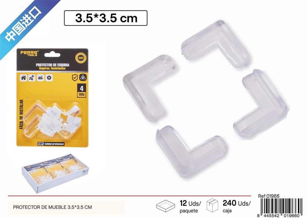 Protector de mueble en ángulo recto 4 uds para protección del hogar