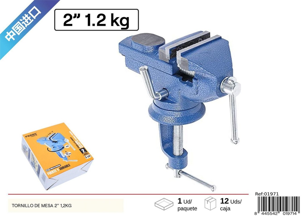Tornillo de mesa 2” 1.2 kg - Herramientas de ferretería