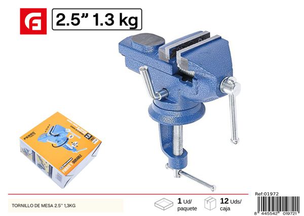 Tornillo de mesa 2.5” 1.3kg para sujeción y fijación