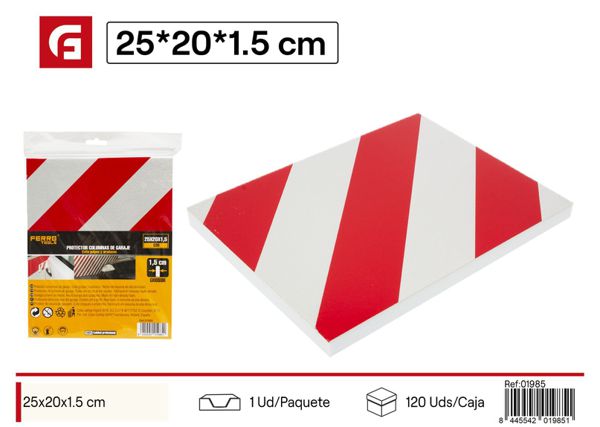 Protector de parking de espuma rojo y blanco 25x20x1.5cm para coche