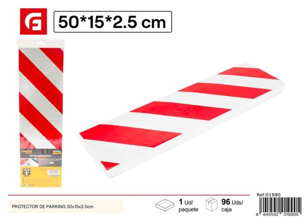 Protector de parking de espuma rojo y blanco 50x15x2.5cm para coches