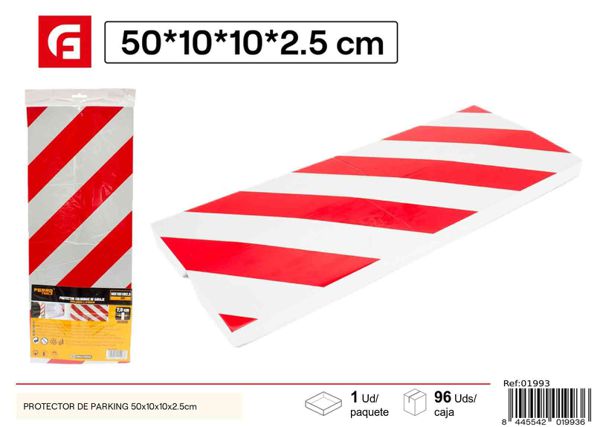 Protector de parking rojo y blanco 50x10x10x2.5cm