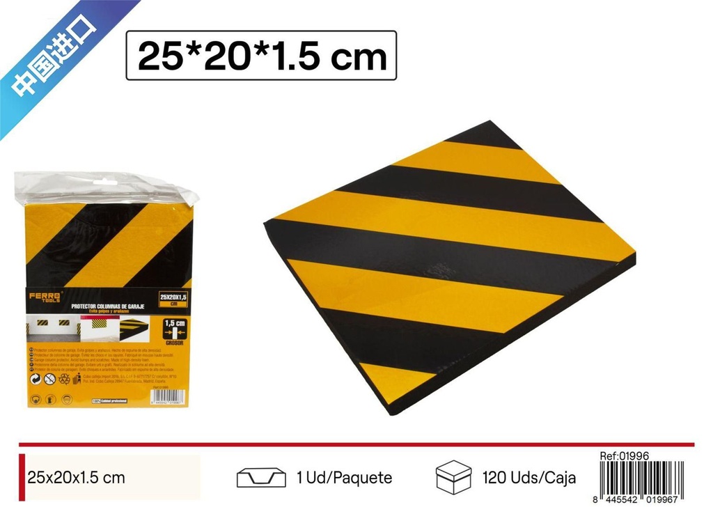 Protector de parking amarillo negro 25*20*1.5 cm - Accesorios de coche