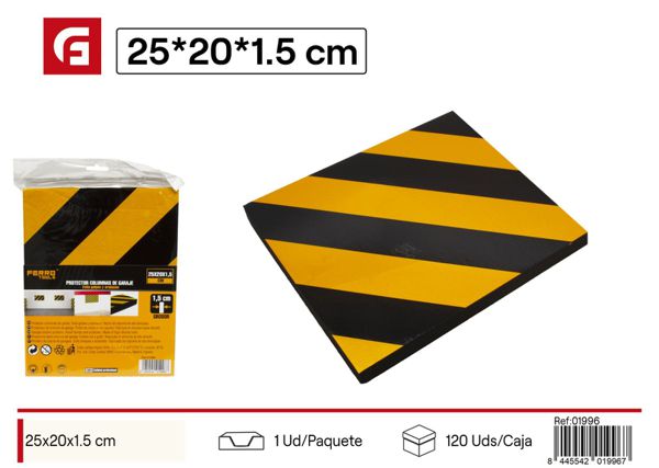 Protector de parking amarilo y negro 25x20x1.5cm para seguridad