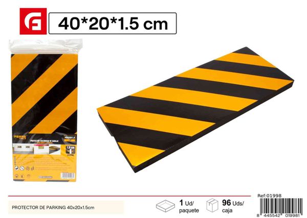 Protector de parking amarillo y negro 40x20x1.5cm para seguridad