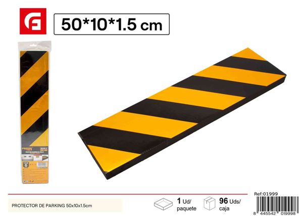 Protector de parking amarillo y negro 50x10x1.5cm para protección del coche