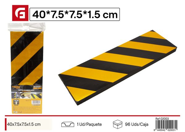 Protector de parking 40x7.5x7.5cm amarillo y negro para seguridad