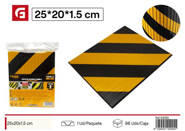 Protector de parking amarillo y negro 25x20x1.5cm para estacionamientos