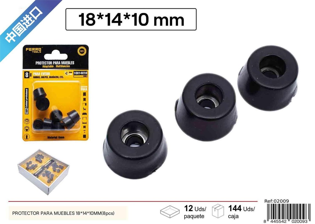 Protector para muebles de goma 18*14*10 mm (set de 8) - Accesorios para muebles