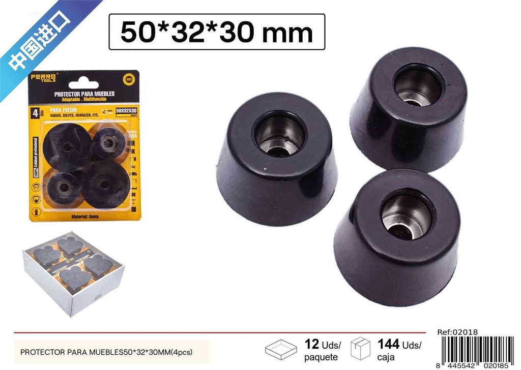 Protector para muebles con almohadilla 50*32*30 mm (4 piezas) - Ferretería