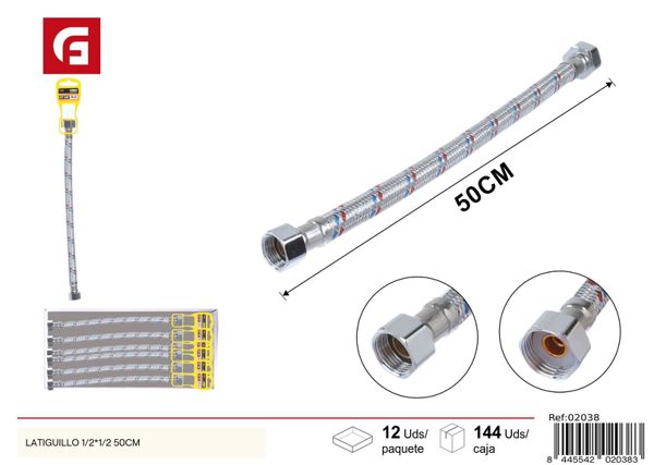 Latiguillo para grifos 1/2x1/2 50cm