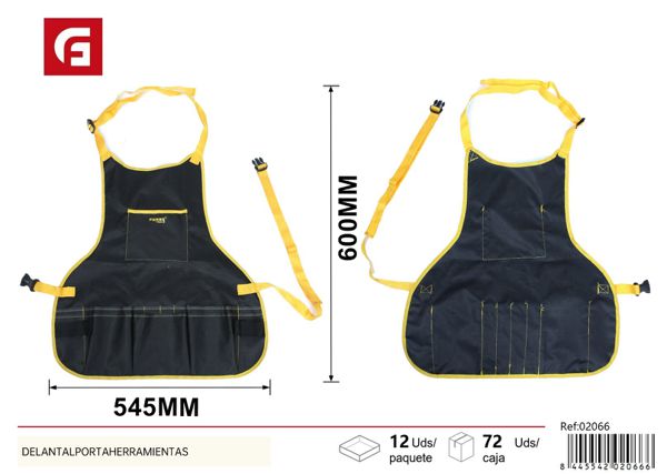 Delantal portaherramientas con 16 compartimentos para ferretería