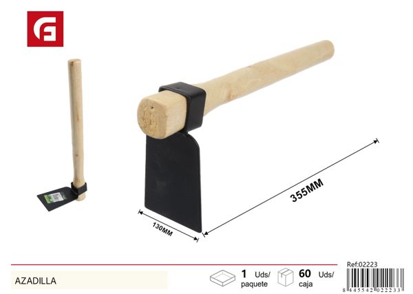 Azadilla con mango de madera para jardín
