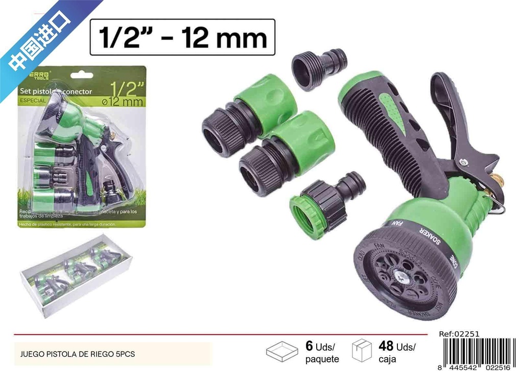Juego pistola de riego 5pcs - Accesorios de riego y jardín