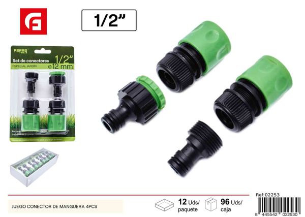 Juego de conector de manguera 4pcs para jardín y riego