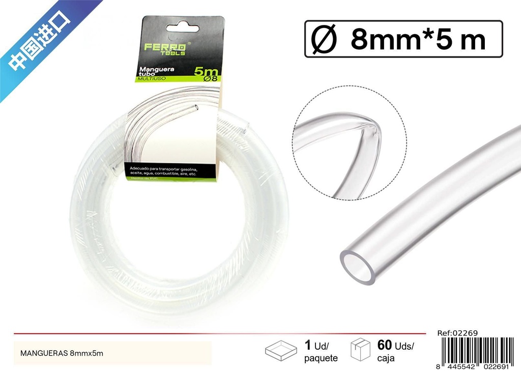 Mangueras de jardín 8mm*5m - Herramientas de jardinería