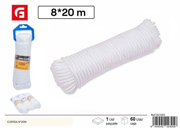 Cuerda de nylon 8*20m blanca