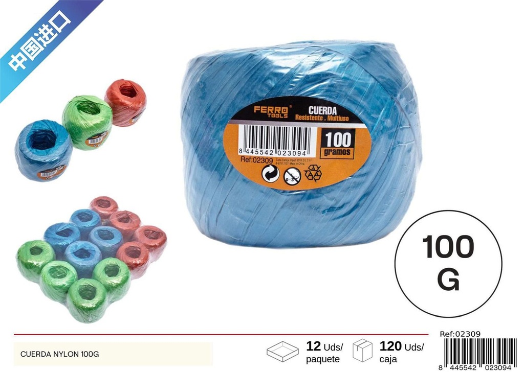 Cuerda nylon 100g - Accesorios de jardinería