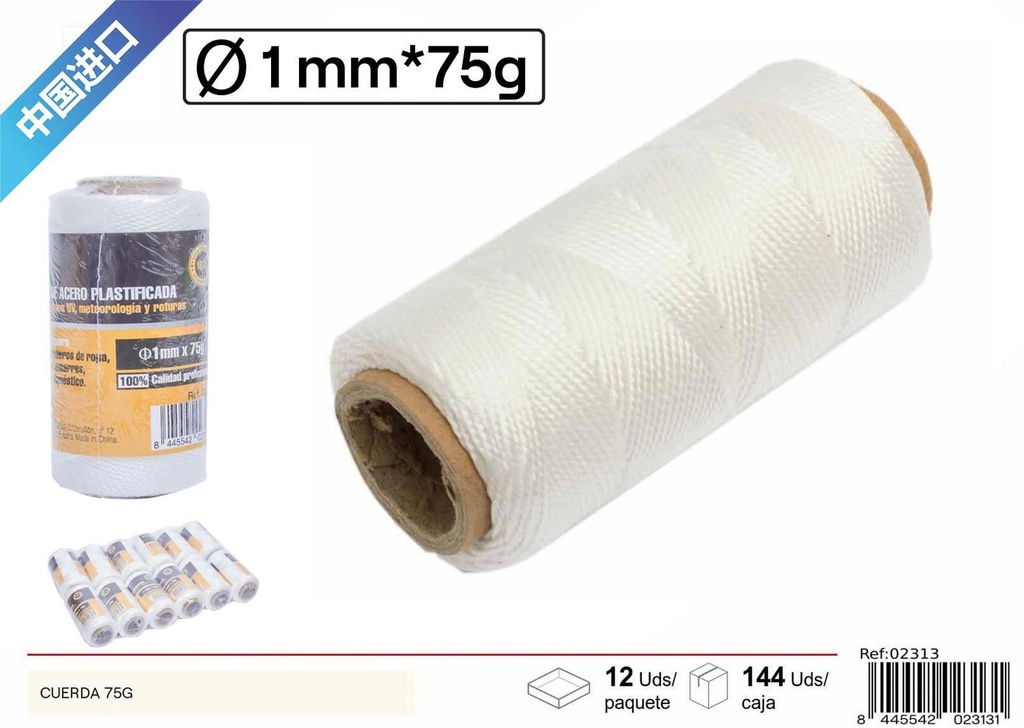 Cuerda Nylon Blanca 75g - Accesorios de Ferretería