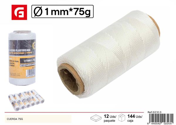 Cuerda de nylon blanca 75g para bricolaje