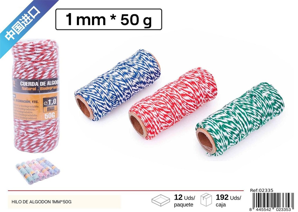 Hilo de algodón (1.0 mm - 50 g) - Artículos de ferretería