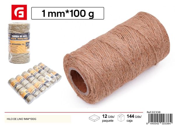 Hilo de lino 1mm x 100g para manualidades