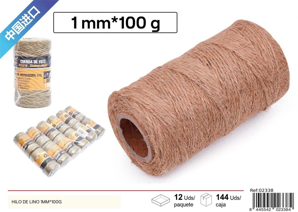 Hilo de lino 1mm x 100g para manualidades